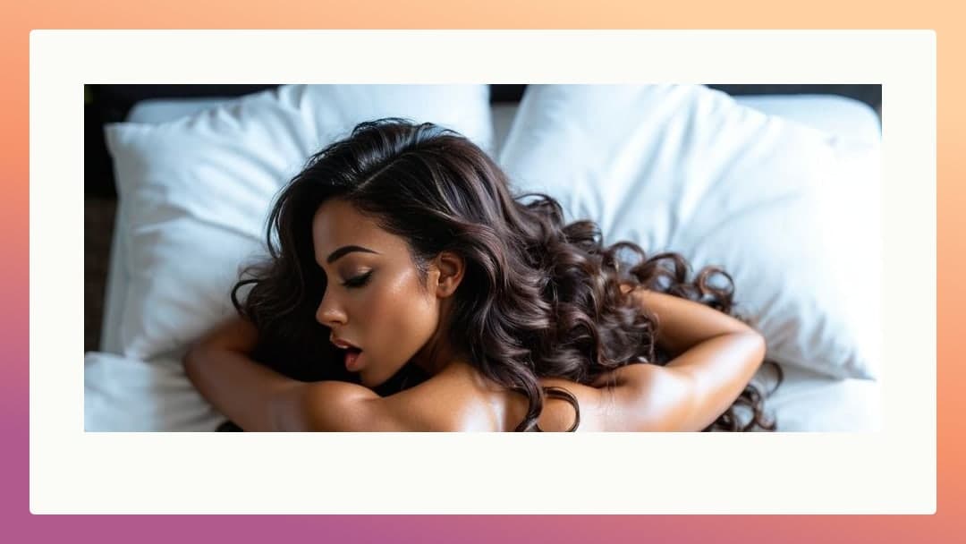 Long wavy hair on bare back