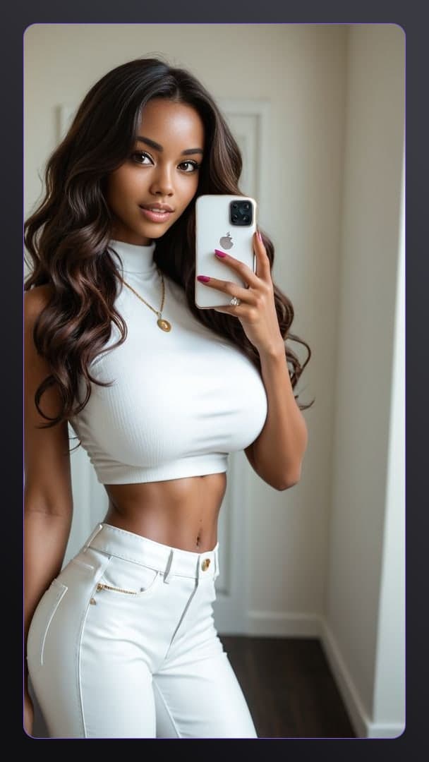 Mirror selfie white crop top