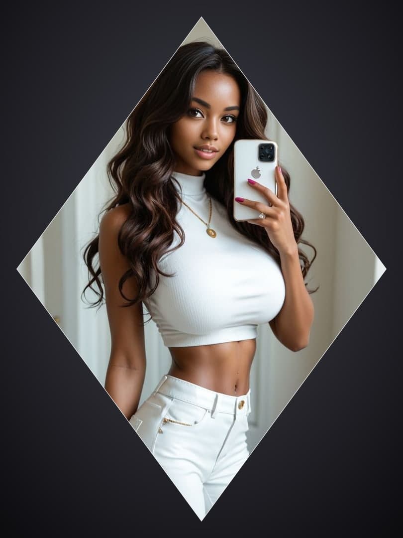 White crop top mirror selfie