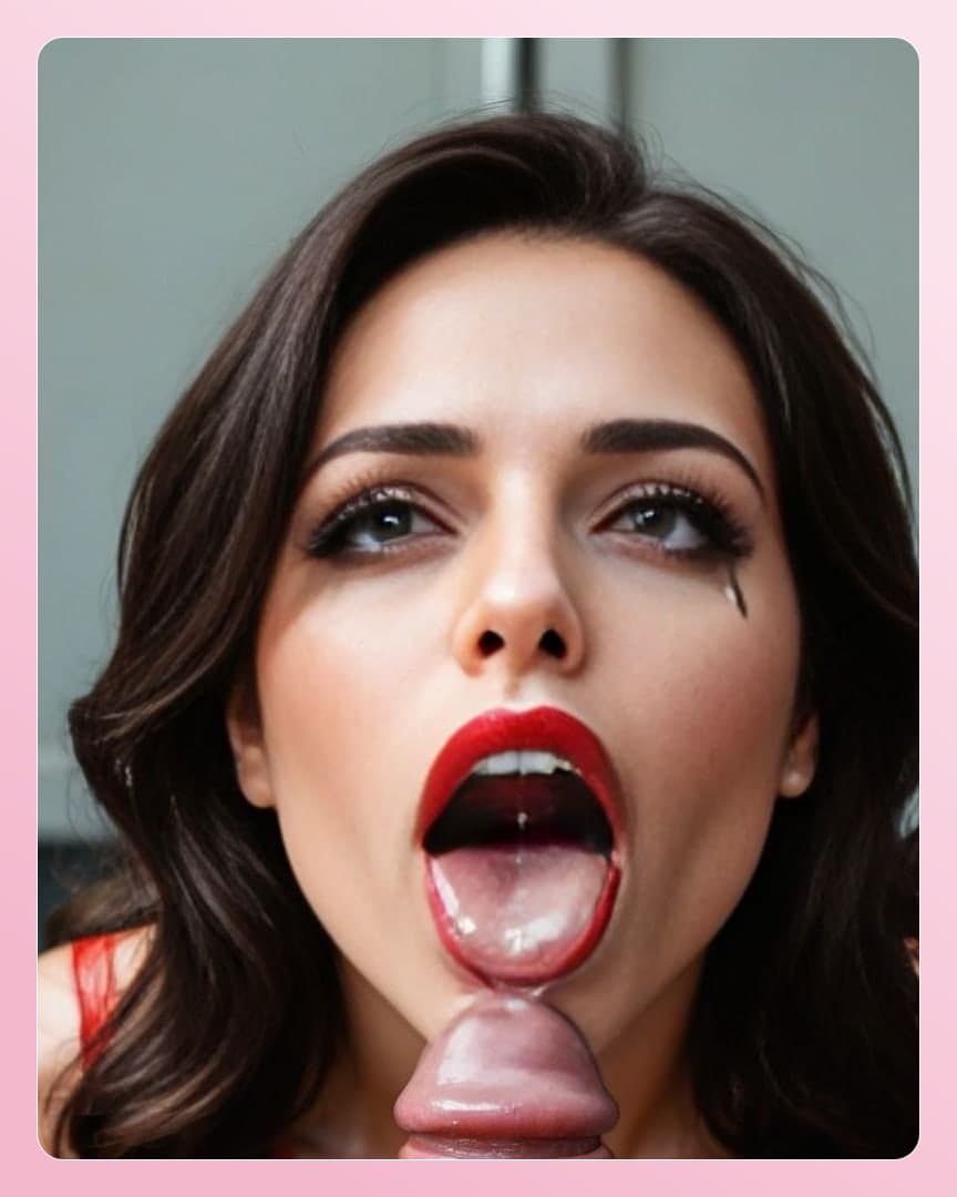 POV facial on open mouth