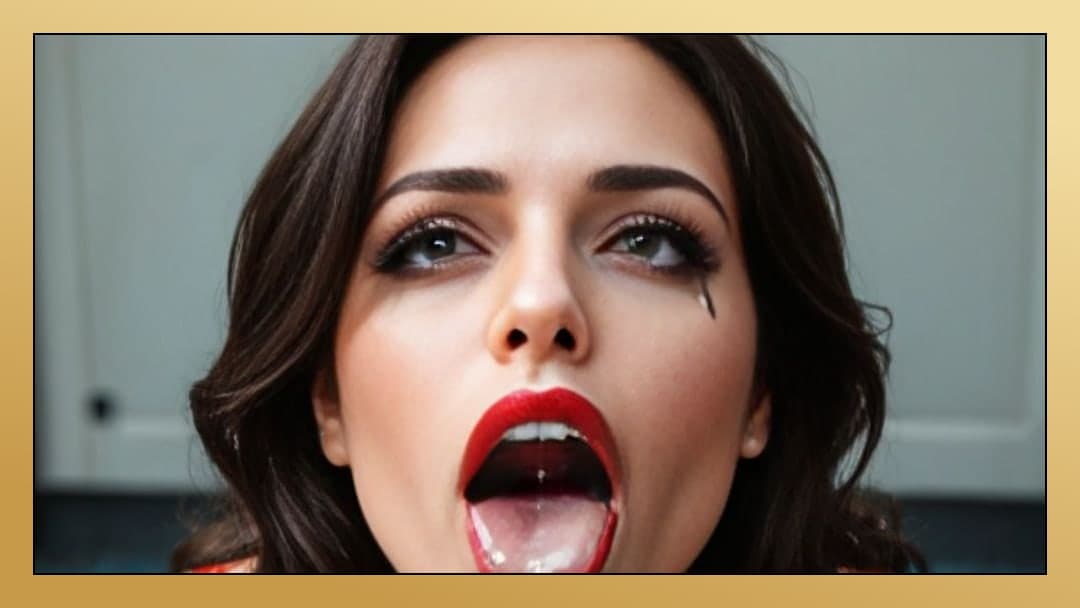Ahegao face with tongue out