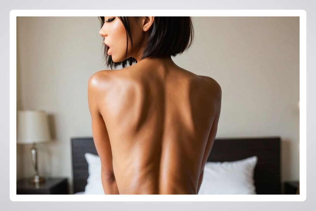Athletic bare back over shoulder