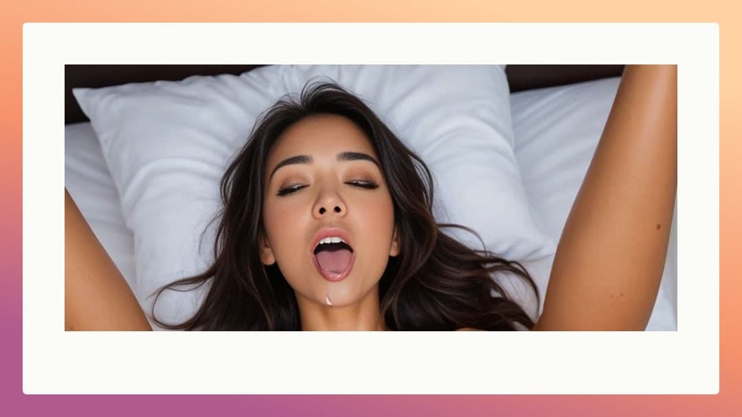 Athletic body cum on chin
