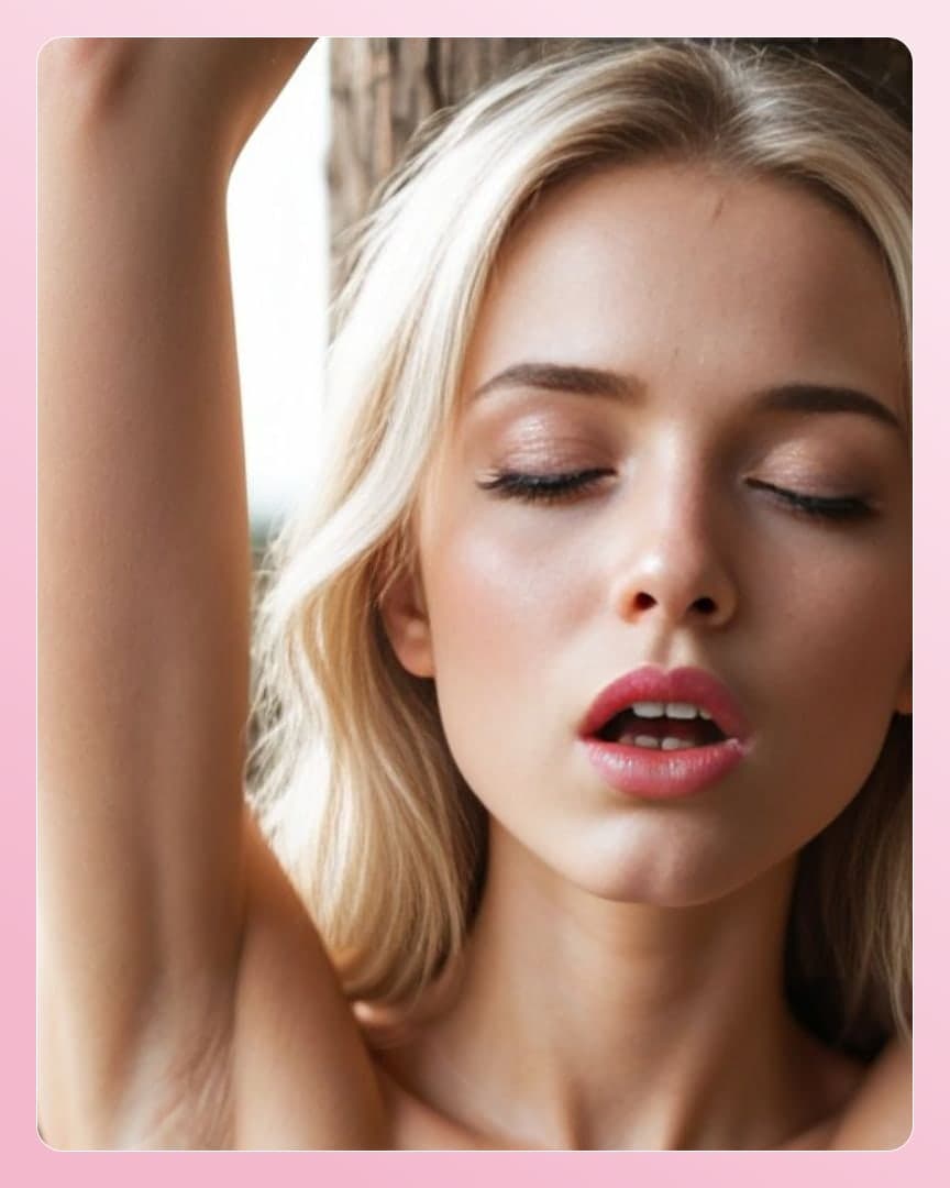 Slim topless blonde portrait