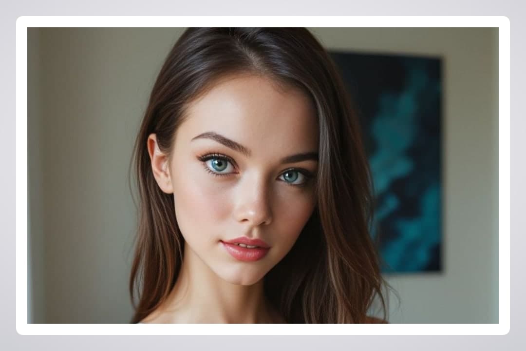 Topless blue eyes close-up