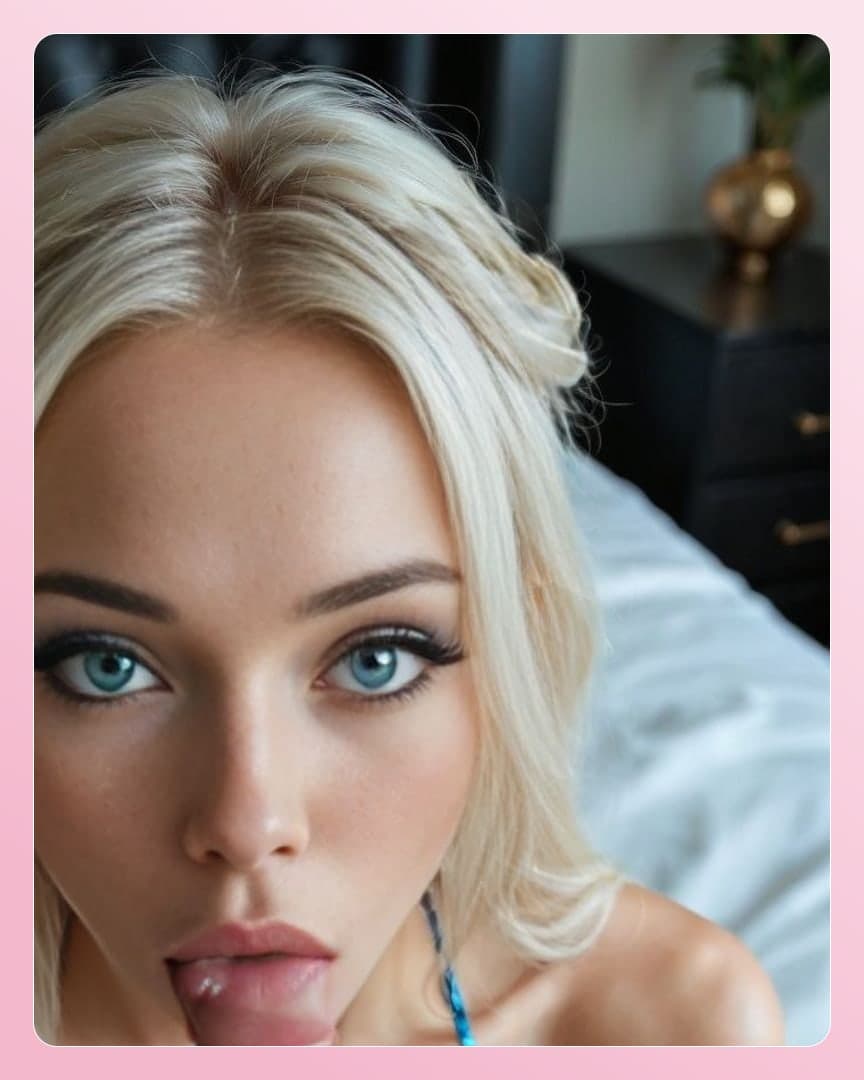 Early 20s blonde tongue out selfie