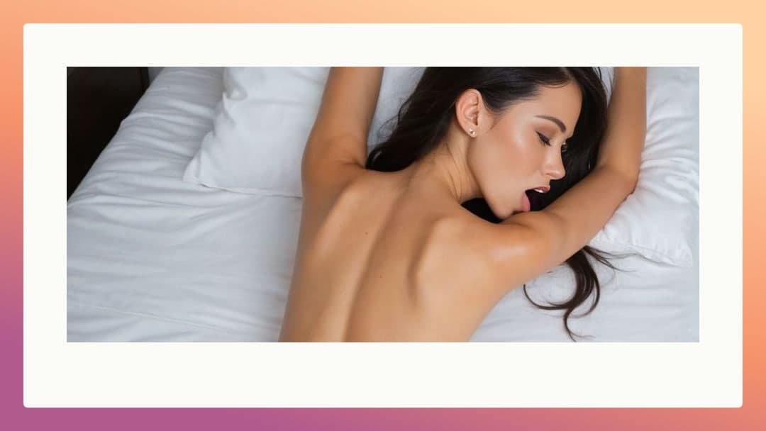 Topless arched back on sheets
