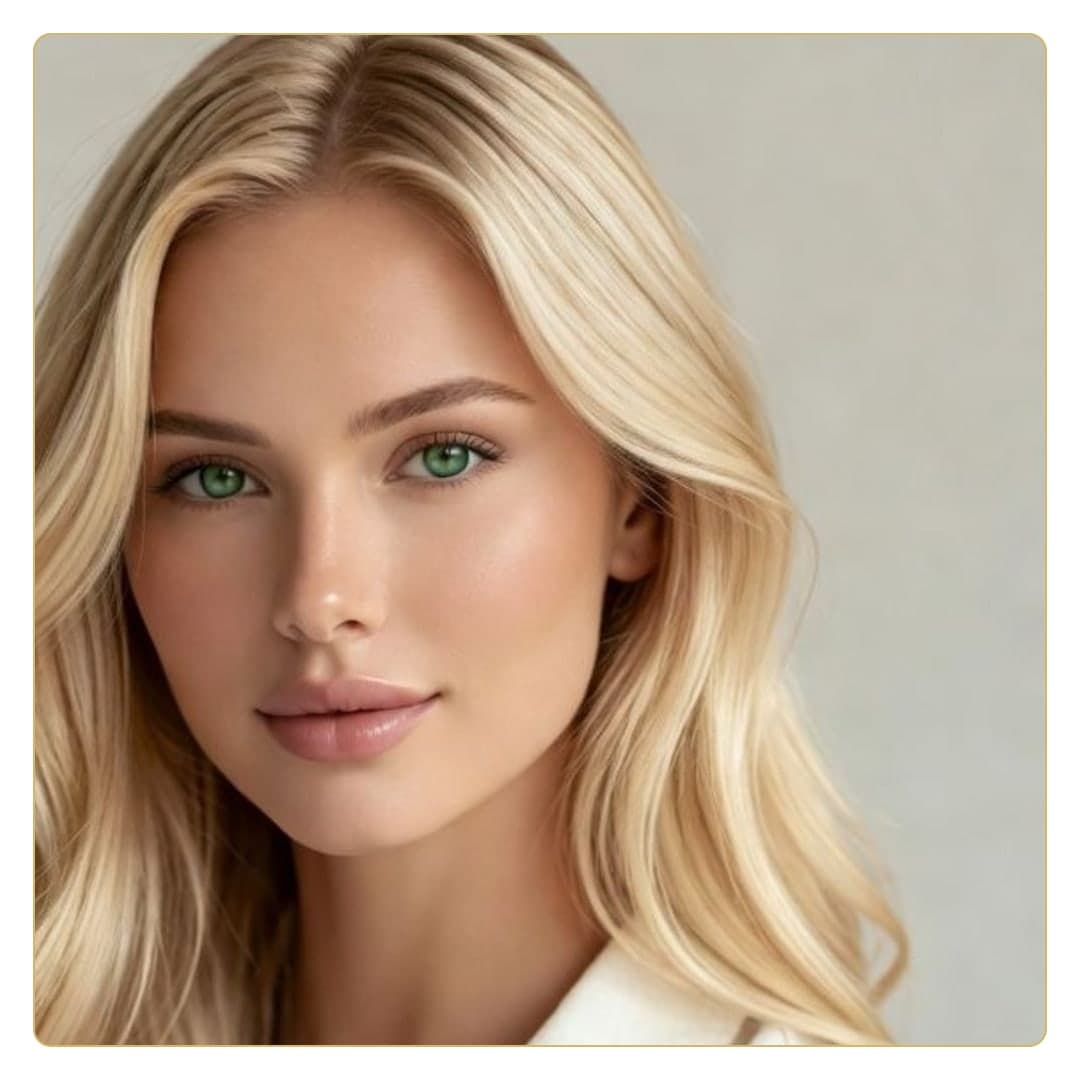Blonde beauty close-up portrait