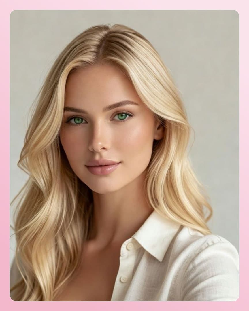 Platinum blonde close-up selfie
