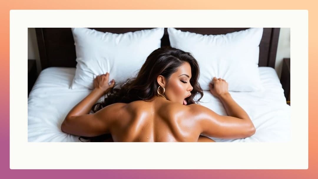Oiled back on white sheets