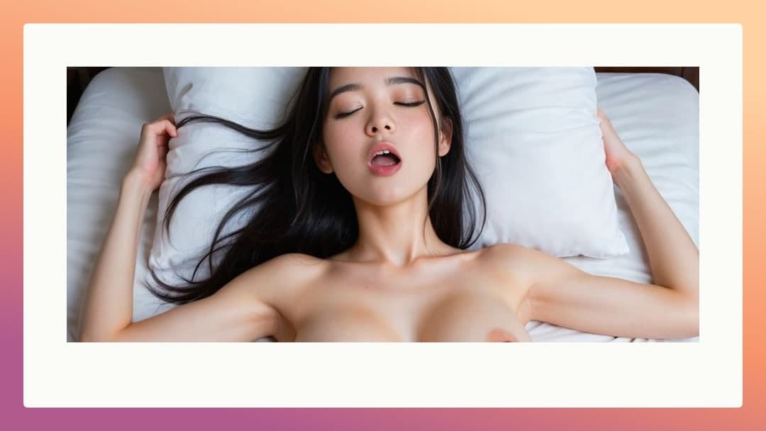 Topless in bright bedroom bed