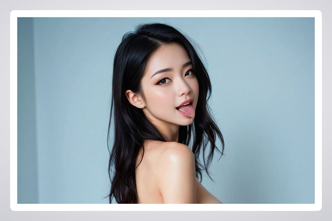 Curvy topless shoulder glance