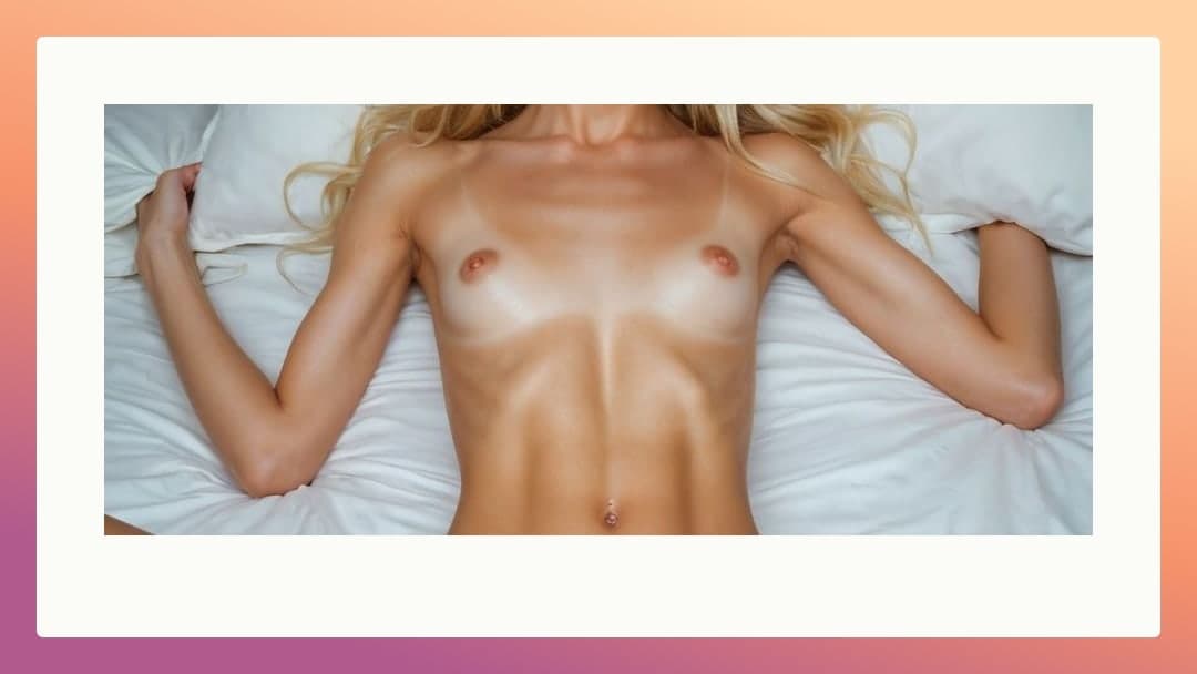 Long wavy blonde hair overhead nude