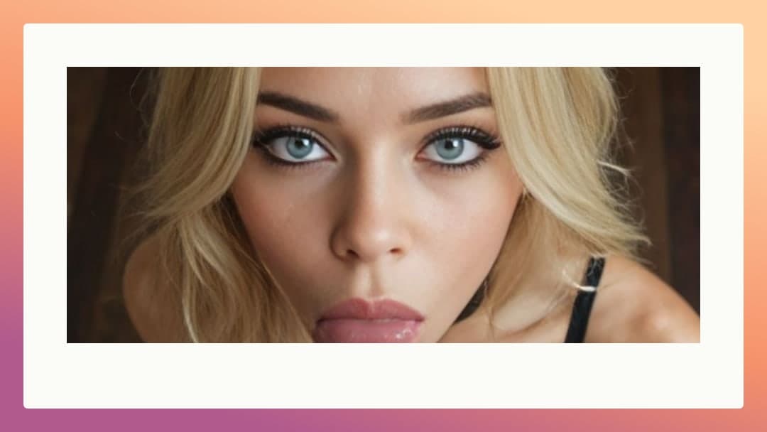 Close up blonde face selfie