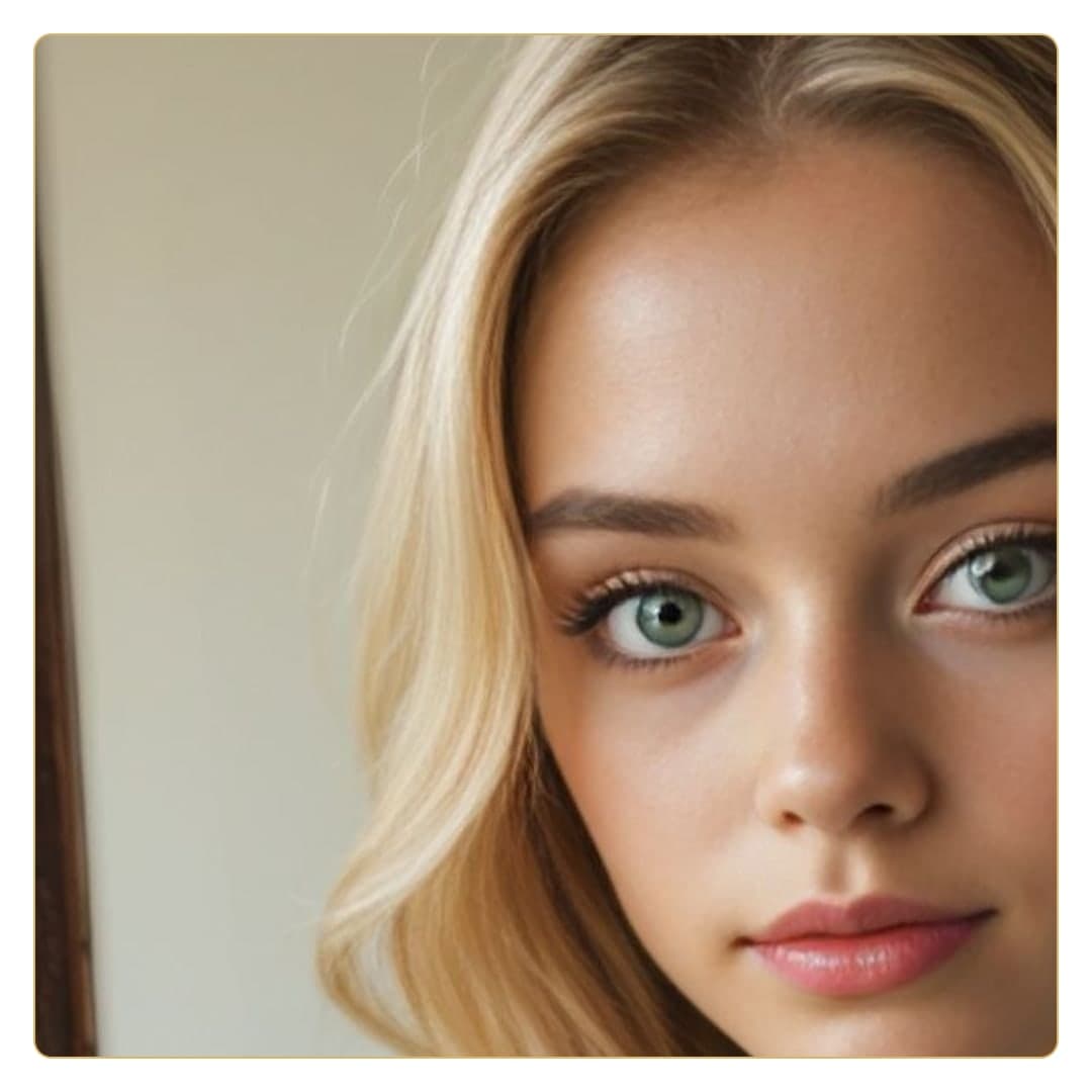 Dreamy green eyes close-up