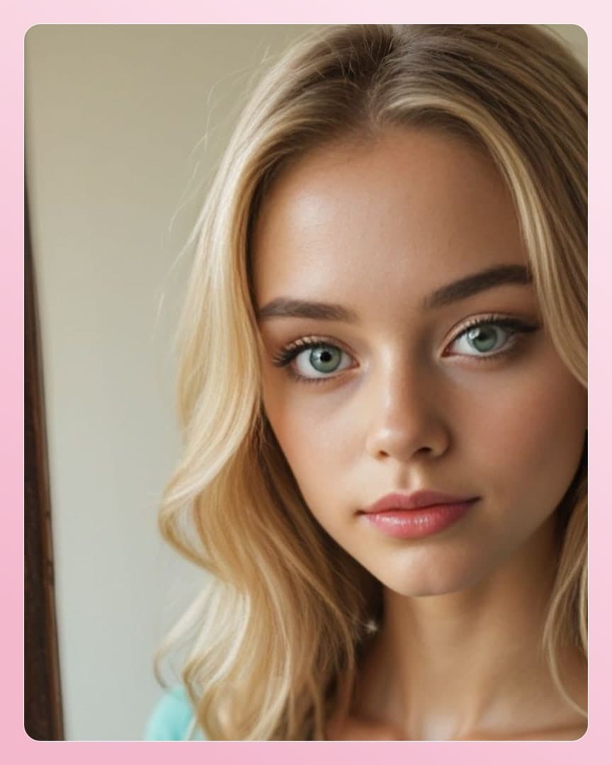 Early 20s blonde green eyes portrait