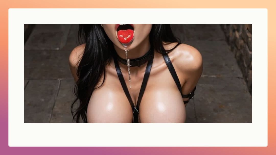 Curvy tits cum on tongue
