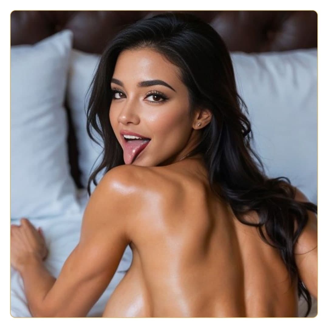 Topless on white sheets