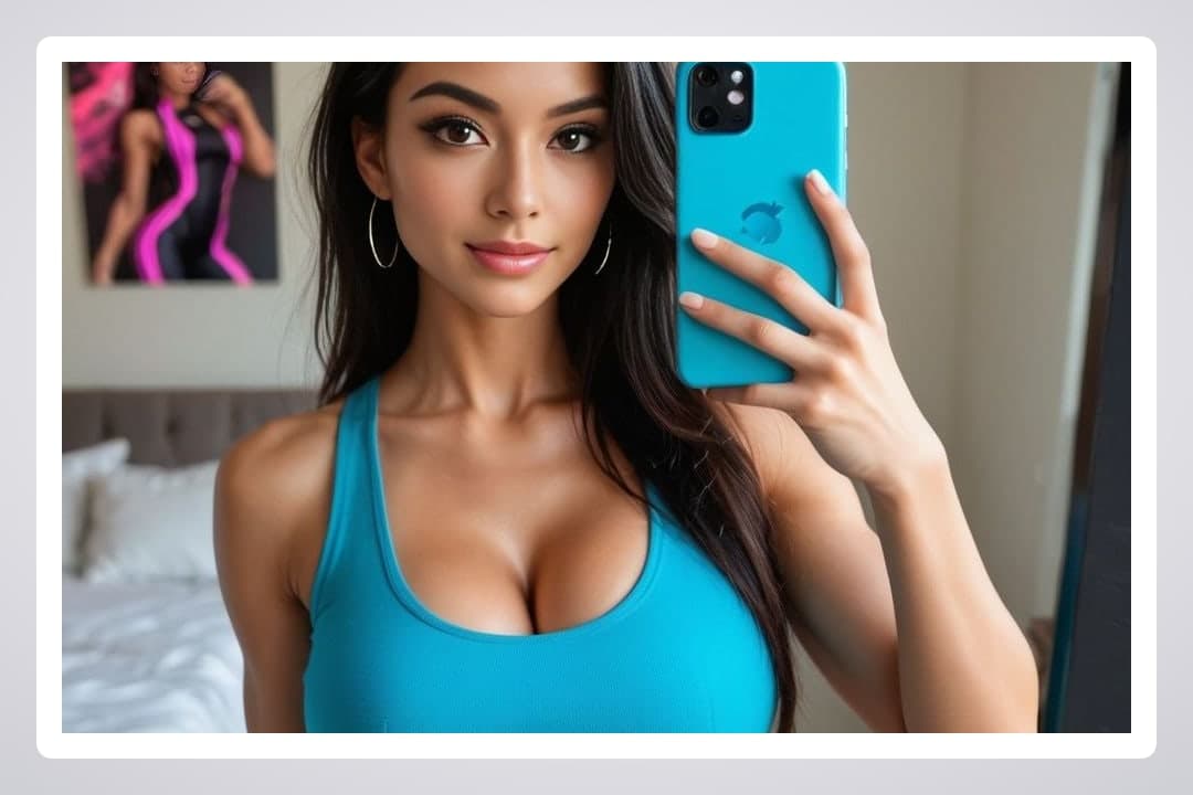 Selfie with phone covering face