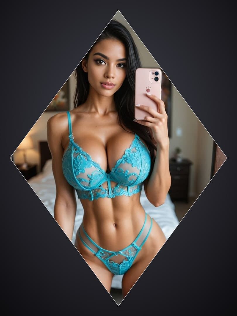 Young adult in turquoise lace