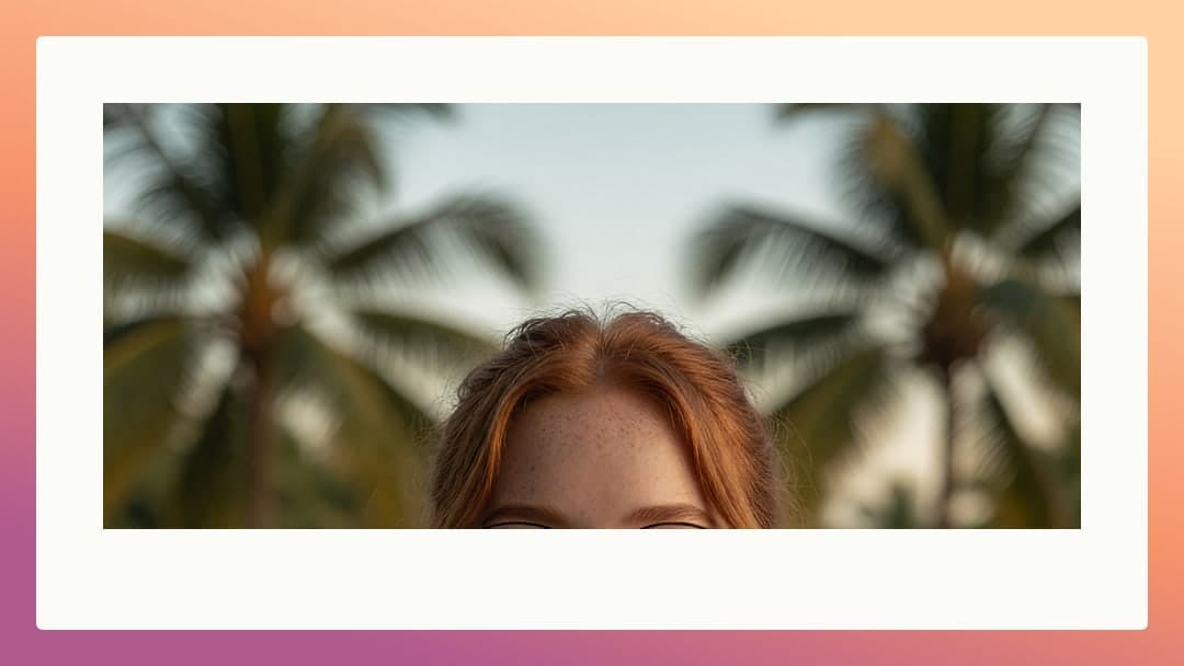 Slim redhead outdoors close up