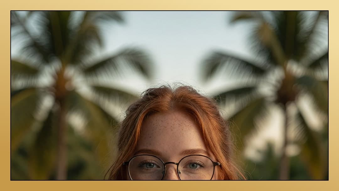 Young adult redhead glasses selfie