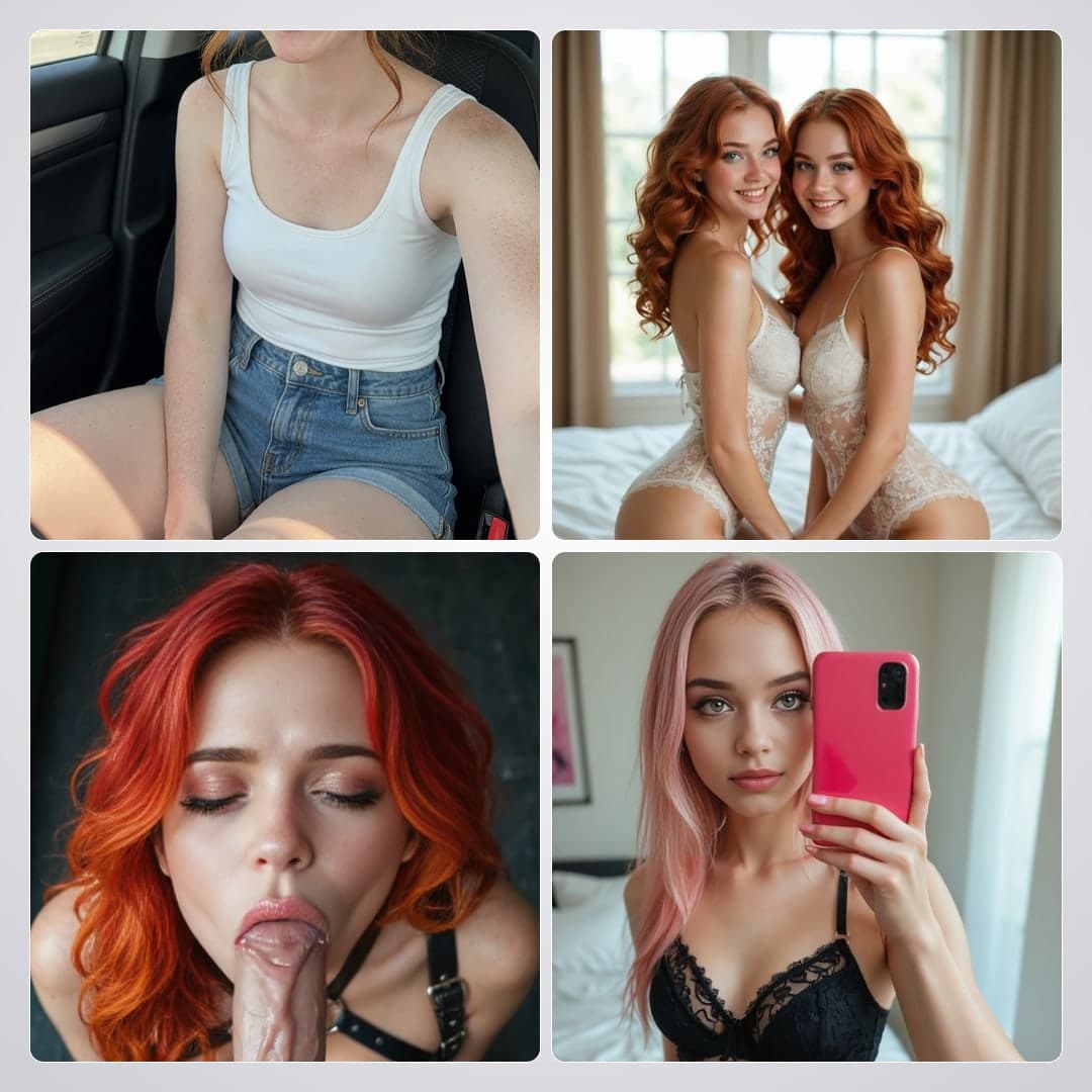 POV blowjob redhead tongue out