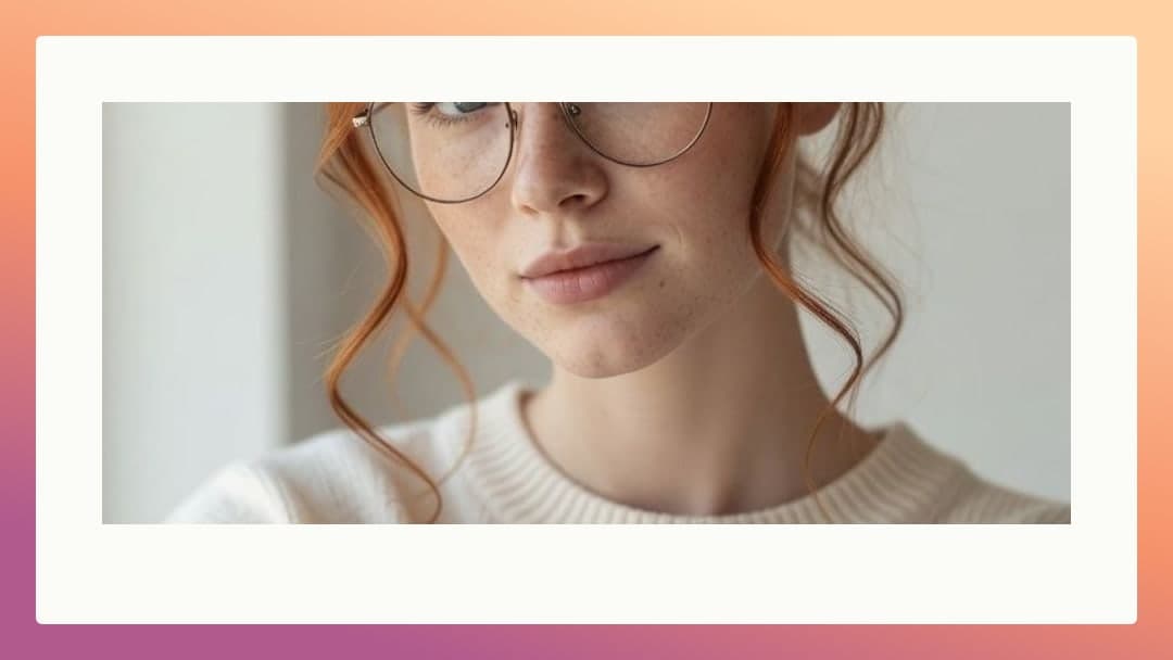 Redhead in white sweater portrait