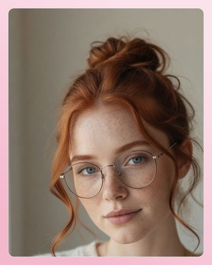 Redhead glasses casual portrait