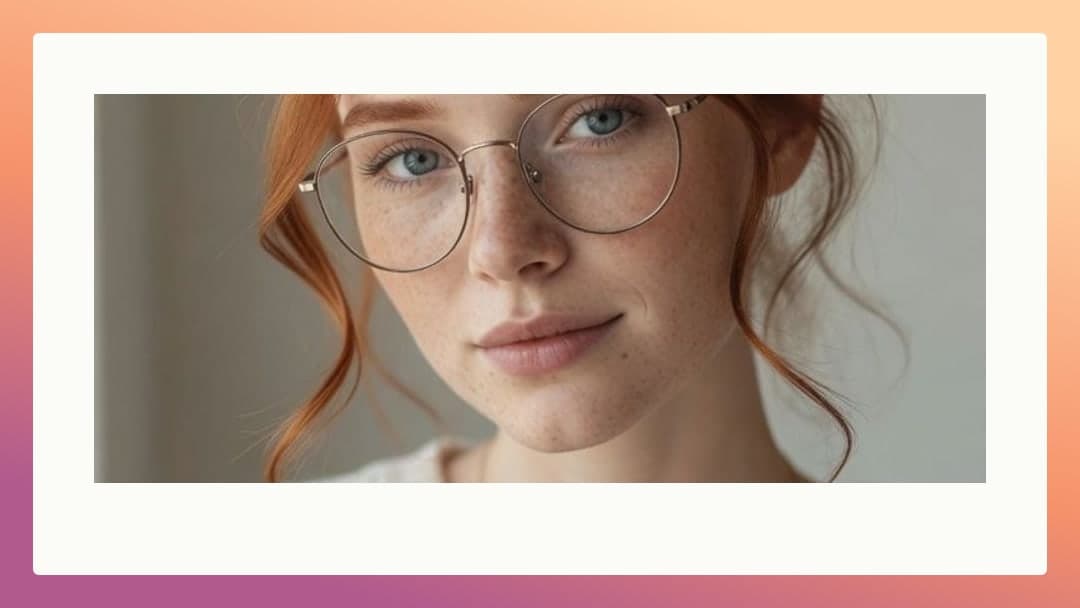 Redhead glasses selfie close up