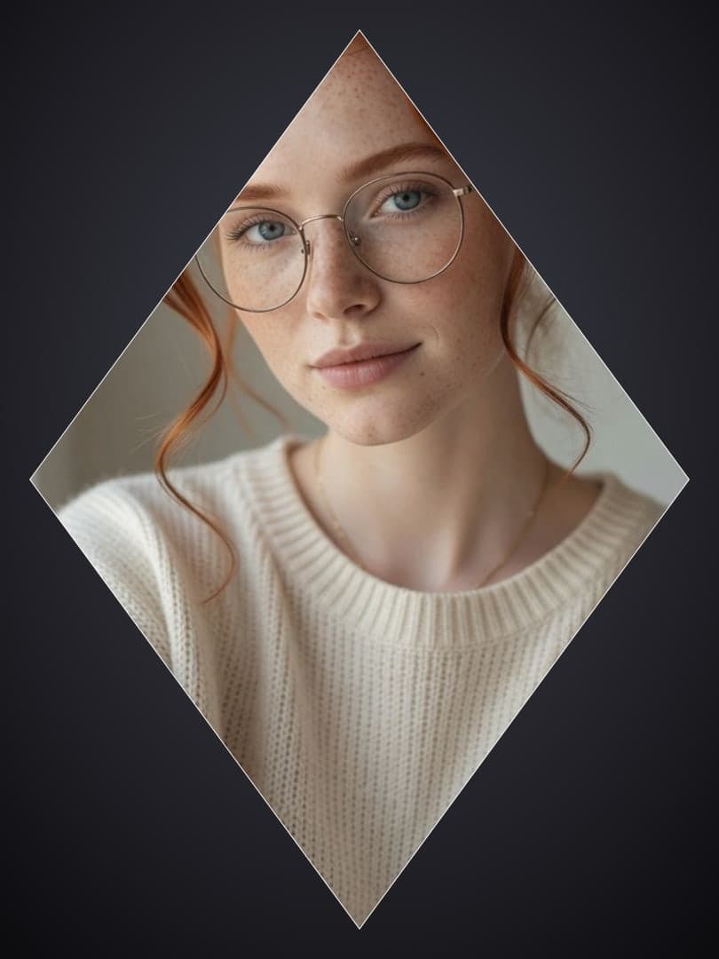 Slim redhead full body portrait