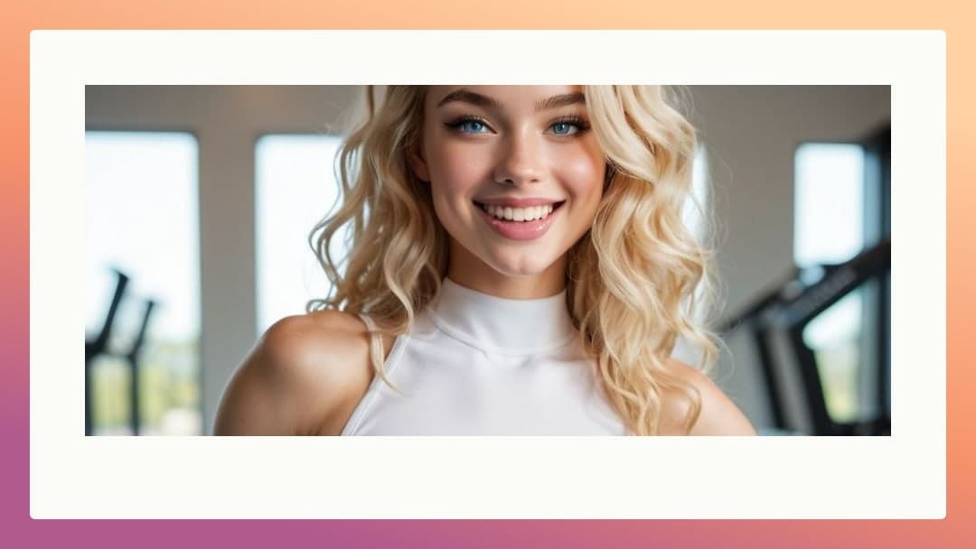 Blonde close-up gym portrait