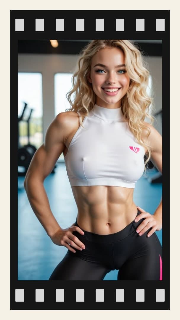 Athletic blonde gym crop top
