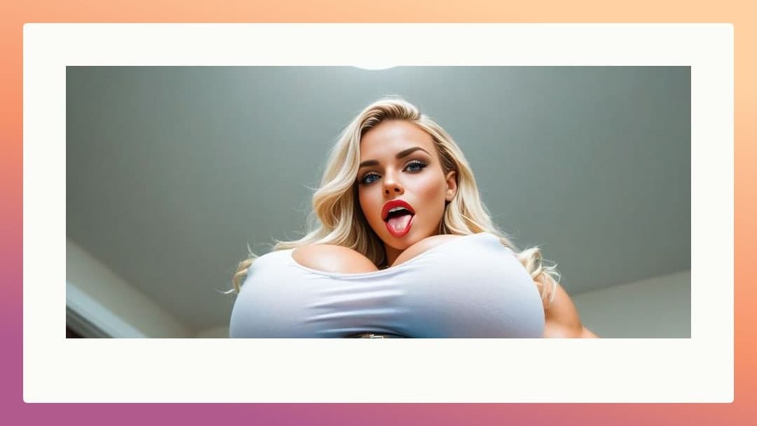 Low angle POV big tits cleavage