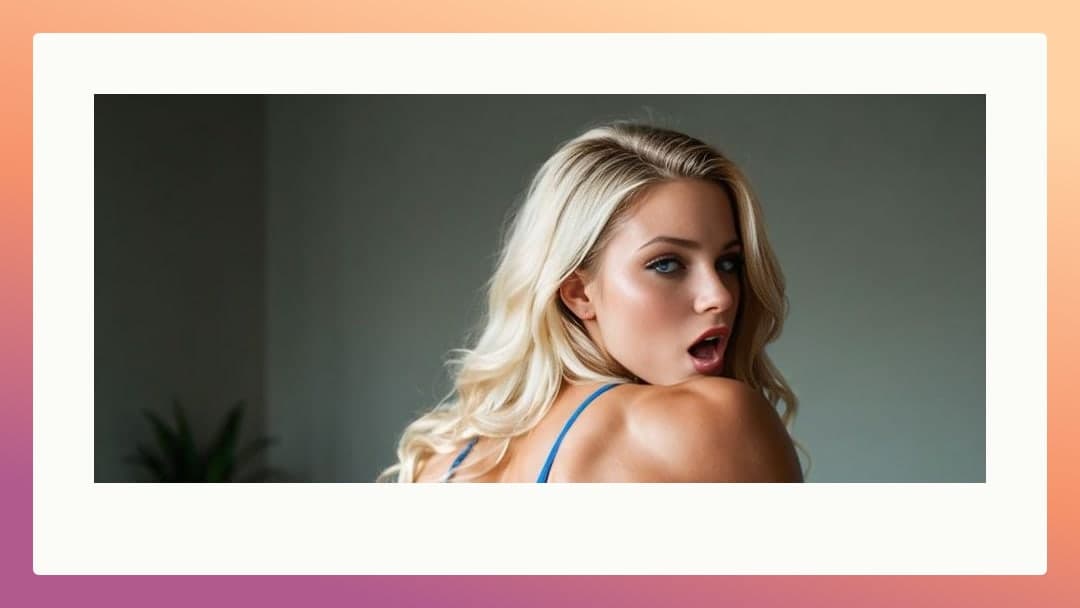 Blonde looks back over shoulder