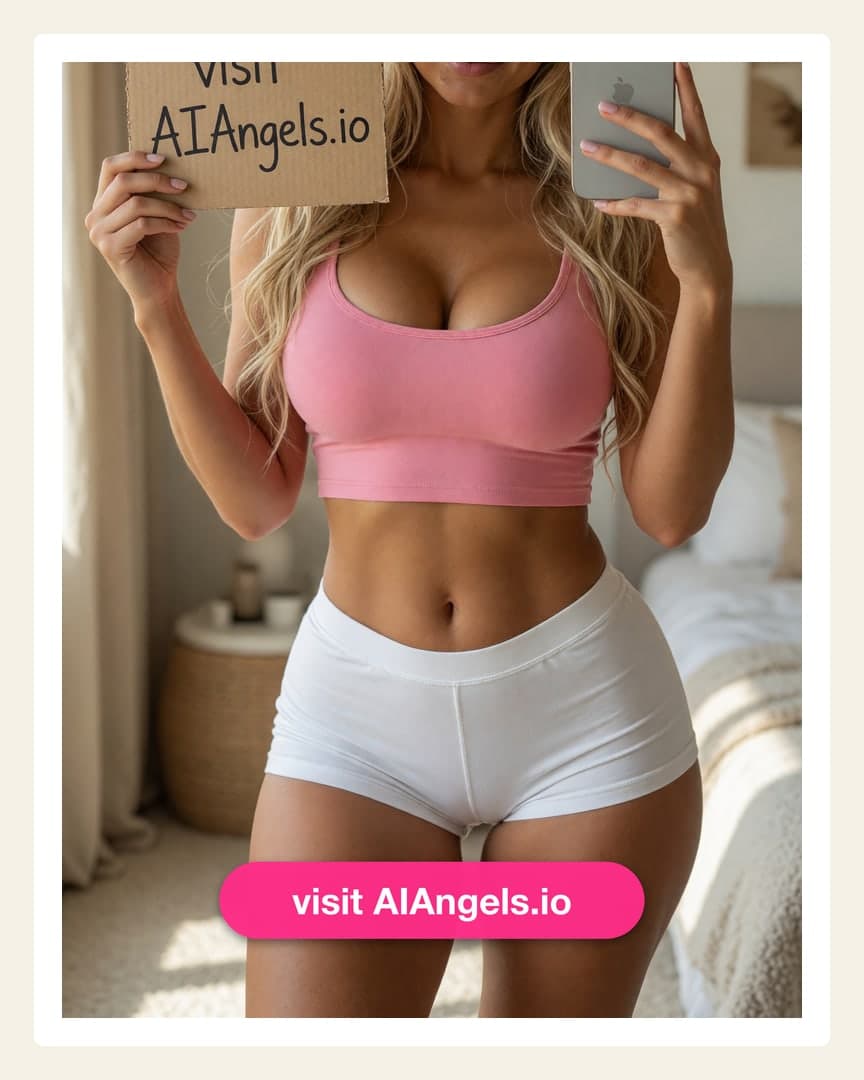 Bedroom selfie with sign