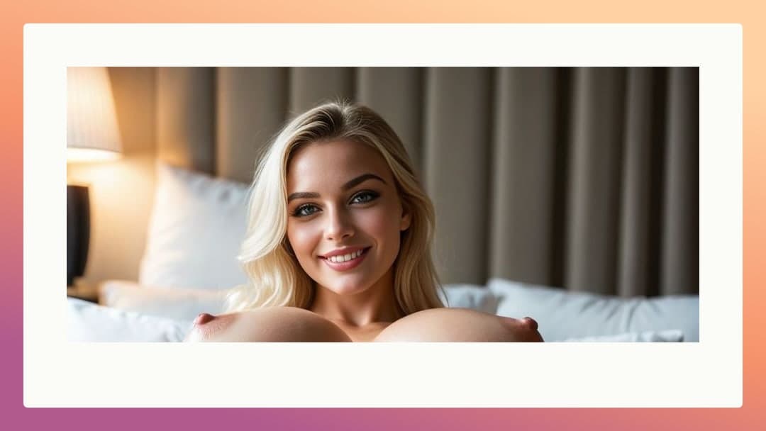 Curvy blonde squeezes big natural tits