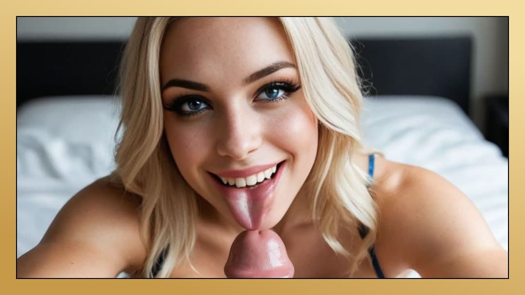 POV tongue on cock head