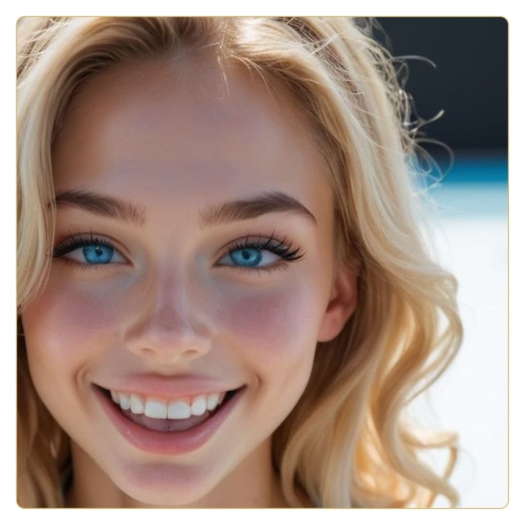 Athletic blonde close-up beauty shot