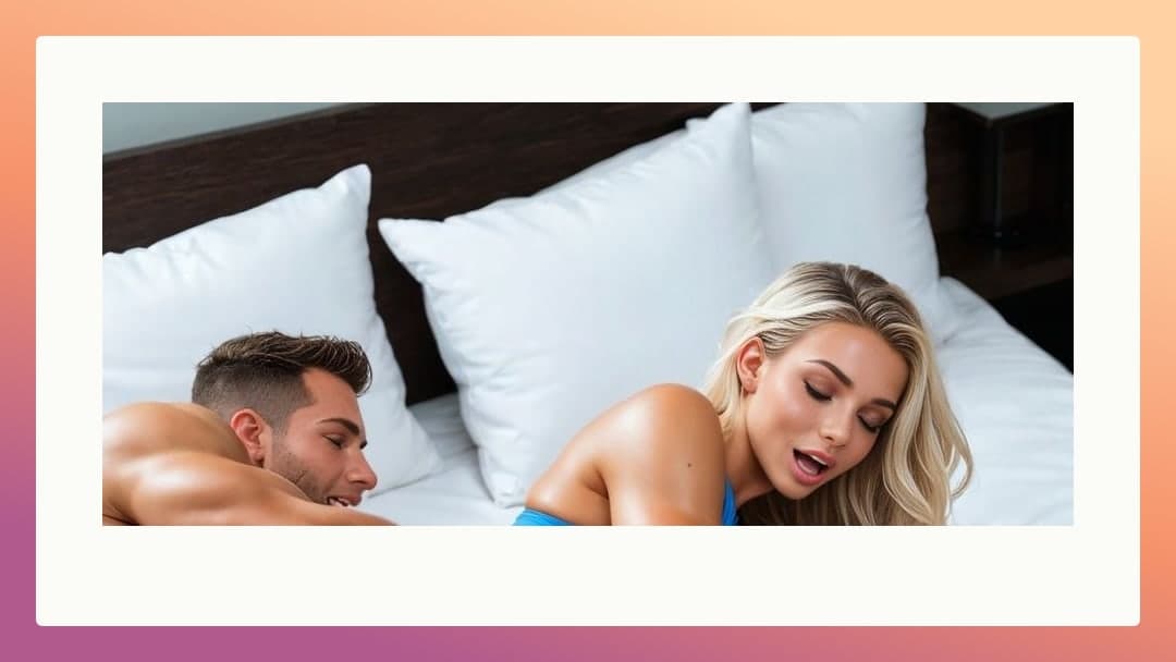 Blonde moans on stomach in bed