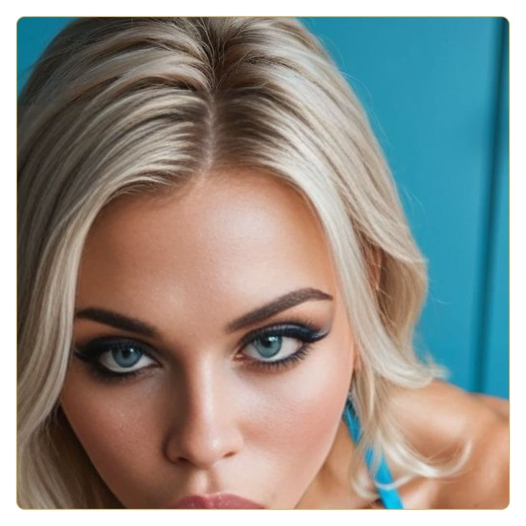 Blue string top selfie close-up