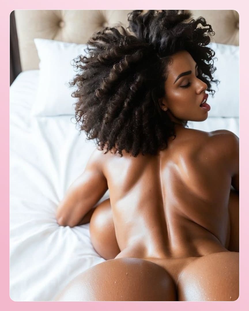 Athletic ebony curves from behind