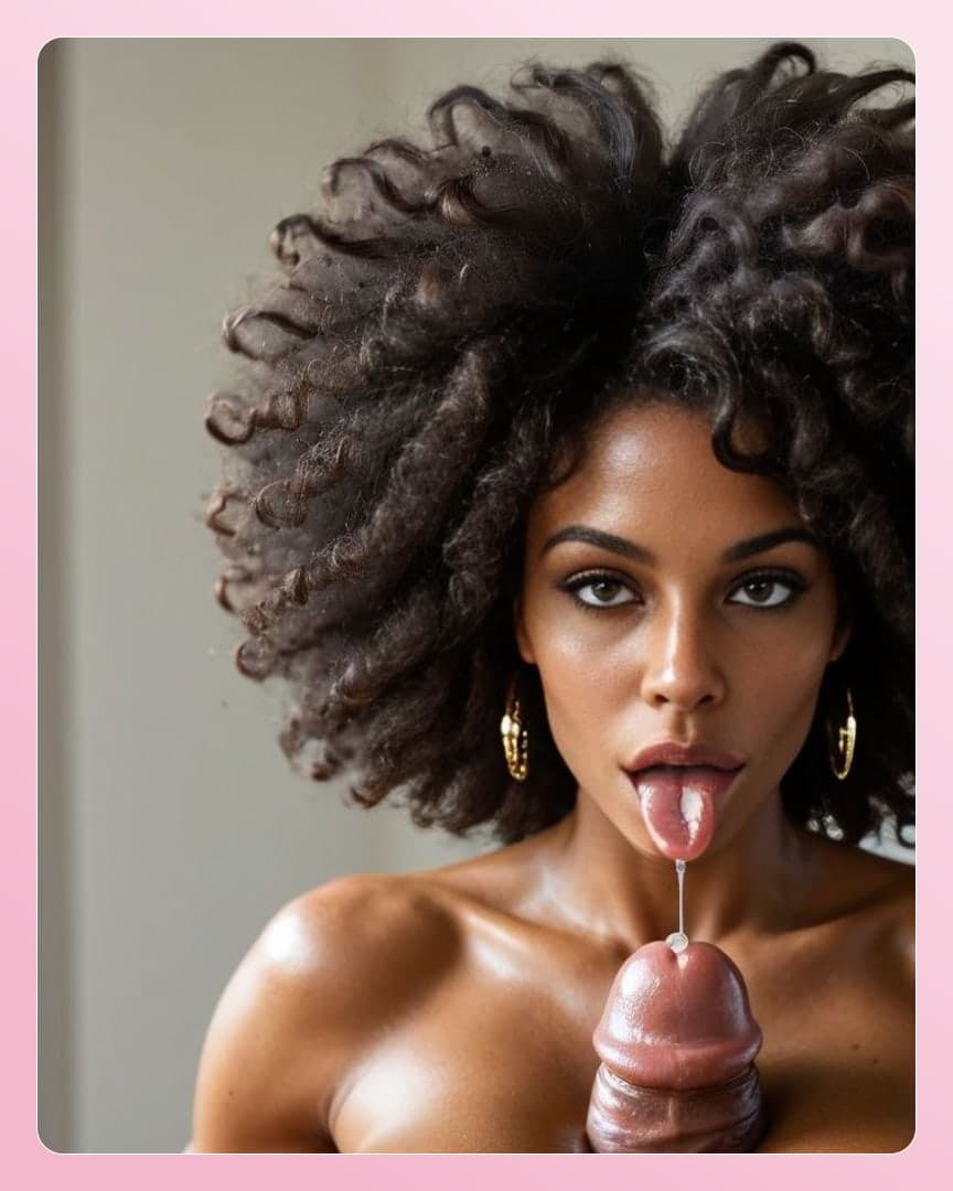 Tongue out cock tease closeup