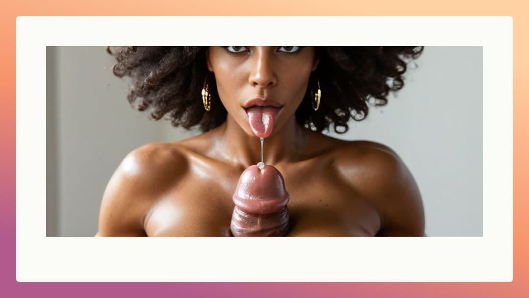 POV cumshot on curly afro ebony