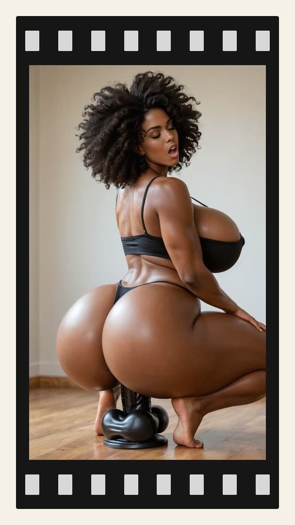 Micro bikini dildo squat indoors
