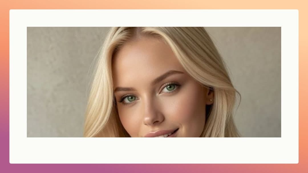 Blonde portrait studio close-up