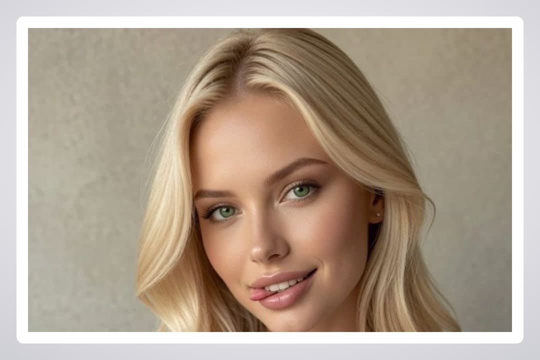 Young adult blonde studio portrait