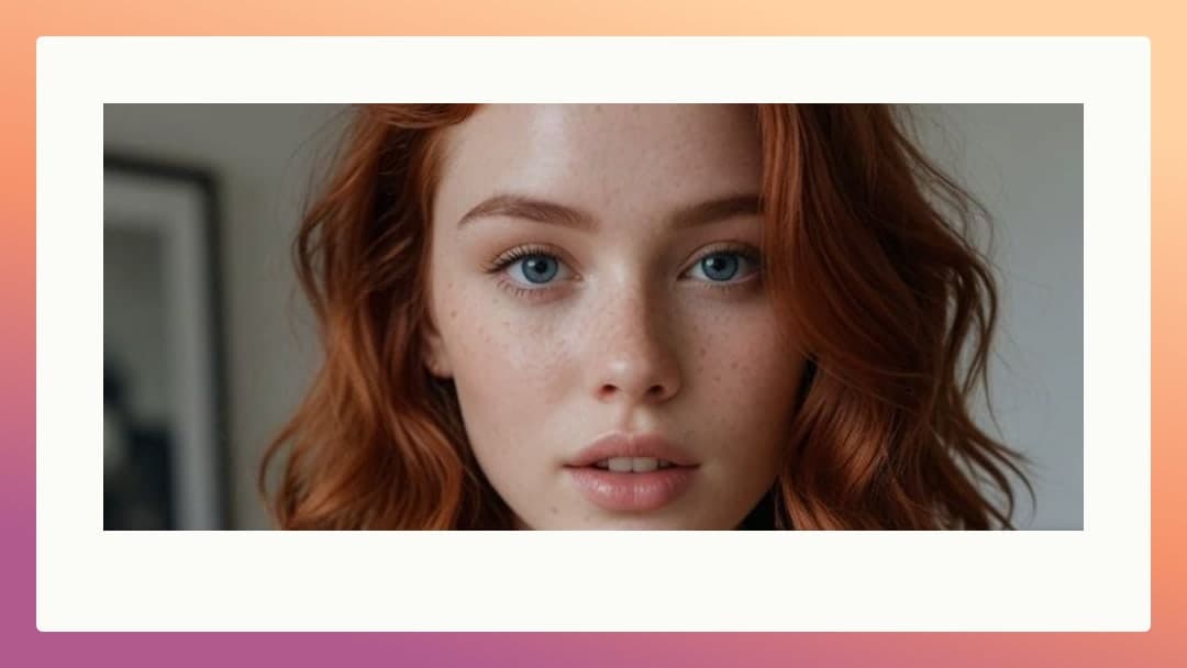 Redhead blue eyes freckled face