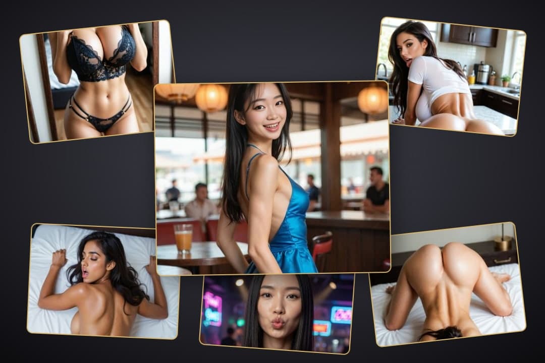 Asian in satin dress bar smile