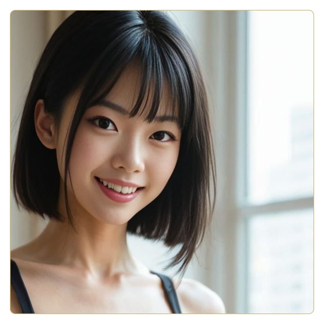 Young Asian close-up selfie smile